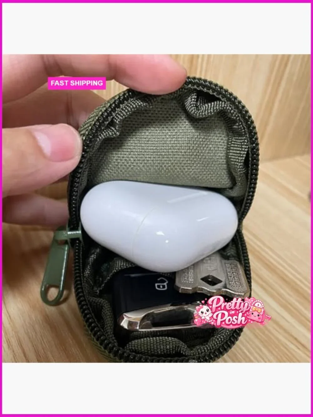2 Pack Tactical Coin Purse Nylon Mini Tool Organizer Keychain Pouch